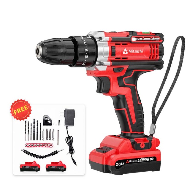 Mitsushi 12V Power Hammer Drills Professional Electric Cordless Battery Power Tools