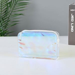 2025 New Clear & Pure Color PVC Cosmetic Bags Custom Logo Waterproof <b>Small</b> Makeup Pouches Zipper Closure for Travel Toiletry - Product Image 6