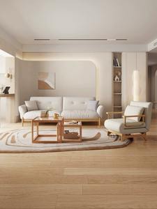 Canapé en tissu en forme de nuage en bois massif japonais, petit salon, style nordique, tatami, rangement au sol, personnalisé - Product Image 5