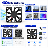 Ventilateur de refroidissement 12V DC 40x40x06mm à roulement à billes, mini-ventilateur silencieux pour équipement réseau, dispositif de communication et alimentation électrique