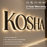 Enseigne LED 3D personnalisable pour entreprise, logo métallique rétroéclairé pour réception, enseigne de devanture pour hôpital ou magasin