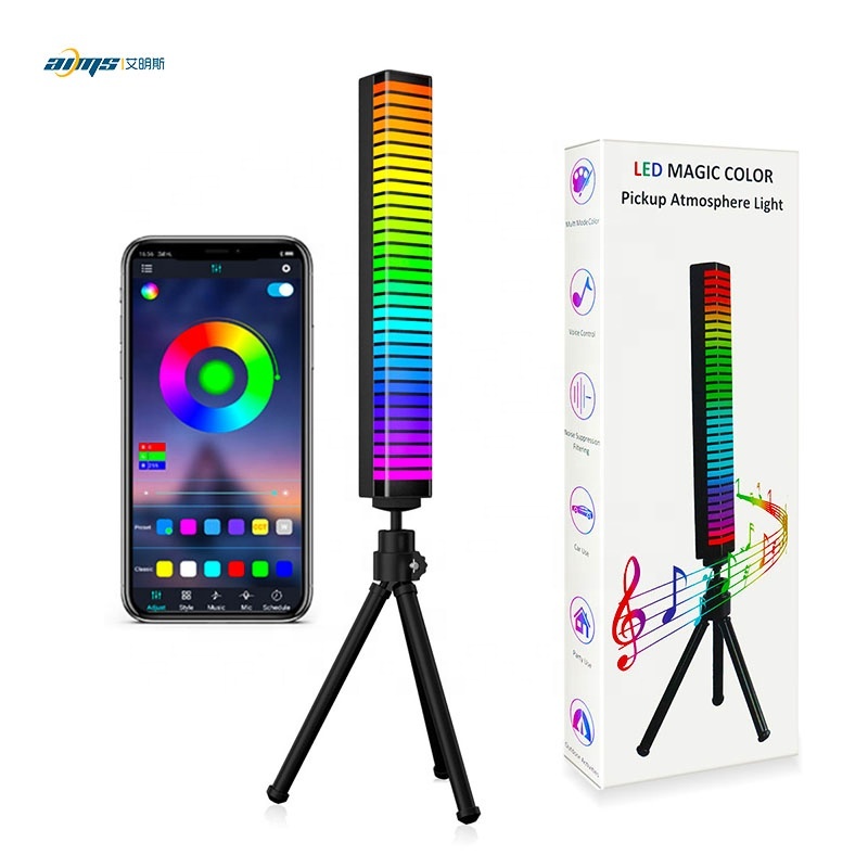 3D Magic Color Pickup Atmosphere Light Smart Gaming Table Lamp Rgb Voice-Activated Music Led Car Atmosphere Light Rhythm Light