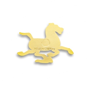 High Quality Gold Color Horse Shape Sand Bottom Embossed Logo Scutcheon - Product Image 3