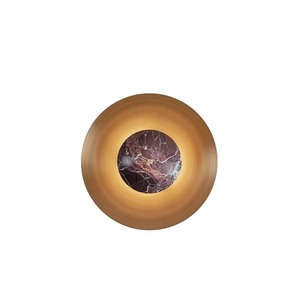 Lámpara de pared redonda moderna de mármol y bronce, fuente de luz LED de 60 cm de diámetro para sala de estar, dormitorio, estudio, sala de exposiciones - Product Image 5