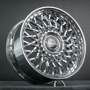 Juego de 3 Ruedas GPW Forjadas Clásicas DUB con Malla Cromada para Sedanes Americanos de Lujo Clásicos como Lincoln Town Car, <span class=keywords><strong>Cadillac</strong></span> <span class=keywords><strong>DeVille</strong></span> - Product Image 2