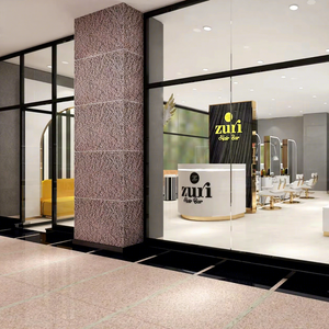 M & S Miroir carré ovale moderne et léger personnalisé de luxe Ensemble de meubles de salon de coiffure Miroir de cheveux doré Design pour salon de beauté - Product Image 1