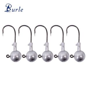 4x Jig Head Timbal Tanpa Cat untuk Memancing di Laut 3.5g-20g Bentuk Bola Bulat dengan Kerah Berduri - Product Image 1