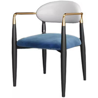 Chaises de salle à manger modernes et personnalisées pour restaurant et hôtel Pieds en bois en tissu souple avec bras en métal Meubles de maison en gros pour l'extérieur