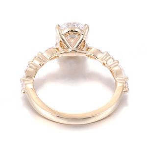 1 Carat Oval DEF/VVS <b>Lab</b> Diamond With Round Diamond 10k Yellow Gold Ladies Wedding Band Christmas Eve Christmas Anniversary Gift - Product Image 3