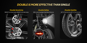 Bicicleta Eléctrica KOOLUX con Motor Trasero sin Escobillas de 250W para Adultos, Batería de Litio de 48V 15.6Ah, Alcance de 150KM, 45KM/H, Tracción en las Cuatro Ruedas, Neumático Grueso de 20 Pulgadas, 6 Velocidades - Product Image 5