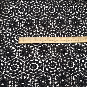 Circle Style 100% Polyester Eco-Friendly Black <b>Rope</b> Embroidered Guipure <b>Lace</b> Fabric New Style Water Soluble Voile - Product Image 4