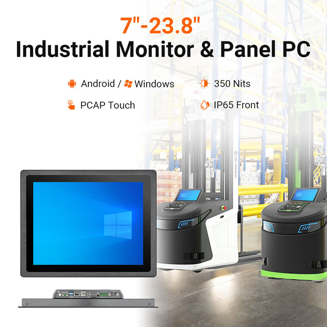 7~23.8" IP65 Waterproof Ik06 Vandal Proof Industrial All-in-one PC Window Core I5 10th 8+128g Touch Screen Industrial Panel PC