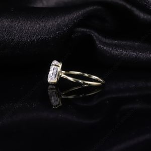 OL1481 China Diamond Jewelry Factory Großhandel Massiv 14 Karat Gold Custom Karat 1ct 3ct 5ct 6ct Oval Moissan ite Verlobung sring - Product Image 4