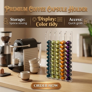 VONVIK Support de capsules de café <span class=keywords><strong>Nespresso</strong></span> en acrylique moderne et écologique, type sur pied - Product Image 6