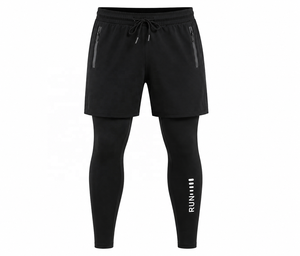 Pantalones Cortos Deportivos 2 en 1 para Hombre con Logotipo Personalizado, Leggings de Compresión, Secado Rápido, Poliéster y Spandex, Bolsillo con Cremallera para Entrenamiento en el Gimnasio - Product Image 3