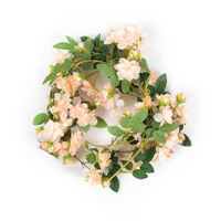 Suspendus Soie Fleur Vigne Artificielle Fleur De Cerisier Fleur Vignes Rotin pour Mariage et Décor À La Maison Décoration De Table