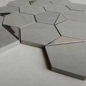 กระเบื้องโมเสคเซรามิก PVD หกเหลี่ยมสีเงิน73มม. เคลือบเงาสำหรับห้องน้ำห้องนั่งเล่นตกแต่งผนังสำหรับวิลล่า - Product Image 2