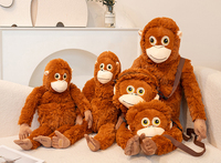 Sac à dos en peluche Gorille Singe Petit Singe Brodé Super Doux Rembourré en Coton PP Jouet en Peluche Singe à Longues Bras Cadeau Jouet en Peluche