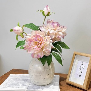 Arreglo floral de peonías artificiales de seda para decoración del hogar, sala de estar, accesorios para bodas - Product Image 1