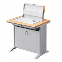 Bureau d'ordinateur simple et double à plateau rabattable, table d'ordinateur multimédia escamotable pour salles informatiques scolaires, usage pour la formation des enseignants et des élèves