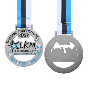 Medallas de Baile <span class=keywords><strong>a</strong></span> <span class=keywords><strong>Precio</strong></span> de Fábrica, Medallas Deportivas de Metal Hueco, Medallas de Premio de Aleación de Zinc con Esmalte Plateado - Product Image 1