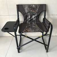 Haute qualité en plein air Camouflage chasse pêche chaise de voyage cadre en acier Deluxe sport Camo directeur chaise avec Table d'appoint