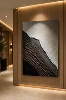 Peinture murale en relief 3D minimaliste italienne moderne, peinture décorative abstraite en acrylique et plâtre peinte à la main pour hôtel