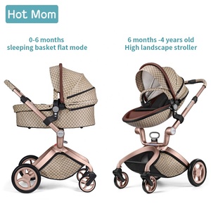 360 Portable Foldable PU Leather Multifunction Rotation Pushchair <b>3</b> <b>in</b> <b>1</b> <b>Pram</b> for Newborn & Toddler Travel - Product Image 3