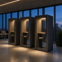 Cabine de bureau insonorisée mobile en alliage d'aluminium avec verre trempé pour espace de travail commercial, système d'isolation acoustique