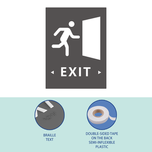 Sortie d'escalier personnalisé ADA Signalisation en métal en acier inoxydable Braille Signes pour bâtiments - Product Image 6