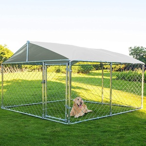 Grande cane esterno canile pesante gabbia per cani box con copertura resistente UV tetto zincato recinzione cortile - Product Image 3