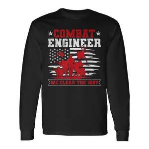 T-shirt à manches longues Combat Engineer We Clear The Way US Army Design - Product Image 1