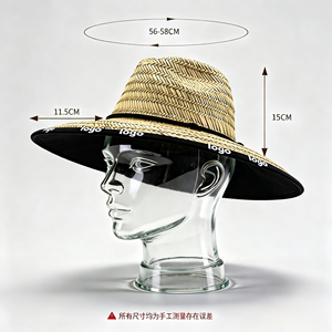 2026 <b>Wide</b> Brim logo Custom Unisex Men Women Beach Sun protection Sunshade Lifeguard Surfing Fishing Natural Straw Hat Hats - Product Image 2