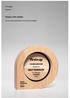 Trophée de champion en bois massif personnalisé avec gravure créative |   Souvenir commémoratif des activités du campus et récompense d'équipe