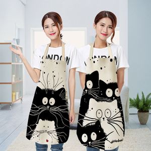 Tablier en lin imprimé animaux de dessin animé pour maman et enfants, tabliers de jardin en coton avec manches, durables, écologiques, couleurs personnalisées, Noël - Product Image 1