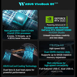 Portátil <span class=keywords><strong>ASUS</strong></span> <span class=keywords><strong>Vivobook</strong></span> Pro 16, Core9 270, para Negocios, 16 Pulgadas, 144Hz, Rtx5060, Nuevo, Color Negro - Product Image 2