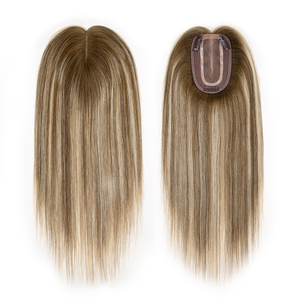 # Topper de cheveux humains lisses couleur mèches 60, 3x5 pouces, pour femmes, cheveux vierges européens, 16 pouces, base mono - Product Image 5