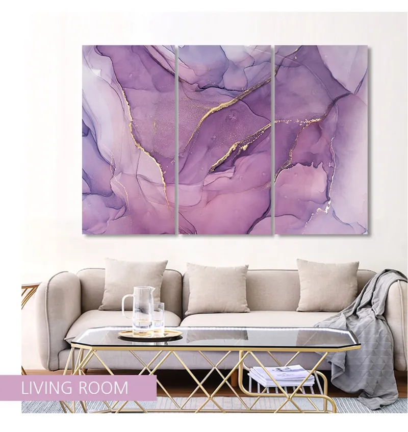 Modern Abstract Clove Marble Artwork DIY 3 Canvas Paintings Stretched Posters Prints Wall Art Picture Living Room Home Decor