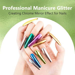 Pó Efeito Espelho Para Unhas de Fábrica em 18 Cores, Pó Cromado Atraente Para Nail Art com Decoração de Unha - Product Image 4