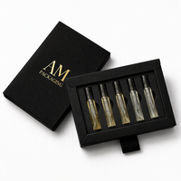 Boîte d'emballage de luxe avec tiroir coulissant pour échantillons de mini-parfums, kit découverte, flacon de phéromones, impression de logo personnalisée