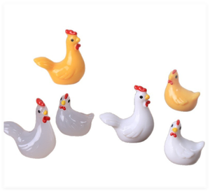 Niños miniatura <span class=keywords><strong>de</strong></span> <span class=keywords><strong>dibujos</strong></span> <span class=keywords><strong>animados</strong></span> 3D Gallo <span class=keywords><strong>y</strong></span> gallina pollo brillante acuario luminoso juguete Mini animales <span class=keywords><strong>de</strong></span> resina figuritas a granel para Mini - Product Image 3