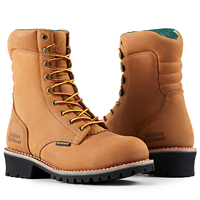 Bottes de travail G81594 de 9 pouces avec embout composite certifié ASTM F2413-18, imperméables, pour la construction, semelle extérieure en caoutchouc, couleur or clair Crazy