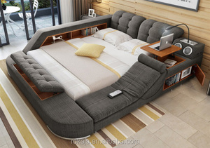 Cama Inteligente Multifuncional para Parejas, con Escritorio, Librero, Caja Fuerte y Sistema de Audio, Muebles de Dormitorio RKJ-C040, Gran Venta - Product Image 2