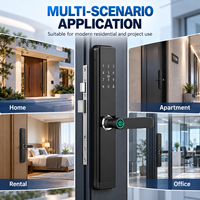 Serrure de porte intelligente WiFi Eseye en alliage d'aluminium avec reconnaissance d'empreintes digitales par semi-conducteurs, interphone vidéo TUYA et entrée sans clé