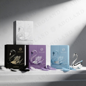 Boîte à parfum ABOLAND, rigide, noire, avec motif cygne en feuille d'or, 100 ml, eau de parfum, emballage cosmétique, boîte cadeau haut de gamme - Product Image 5