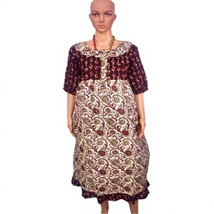 Belle robe midi bohème vintage en coton 100% style Maillard, décontractée pour l'hiver, col carré, motif géométrique, courte - Product Image 1