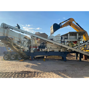 Gran rendimiento, baja intensidad de residuos, alta capacidad de producción, gran venta al por mayor, trituradora de martillo móvil, trituradora de piedra portátil - Product Image 1