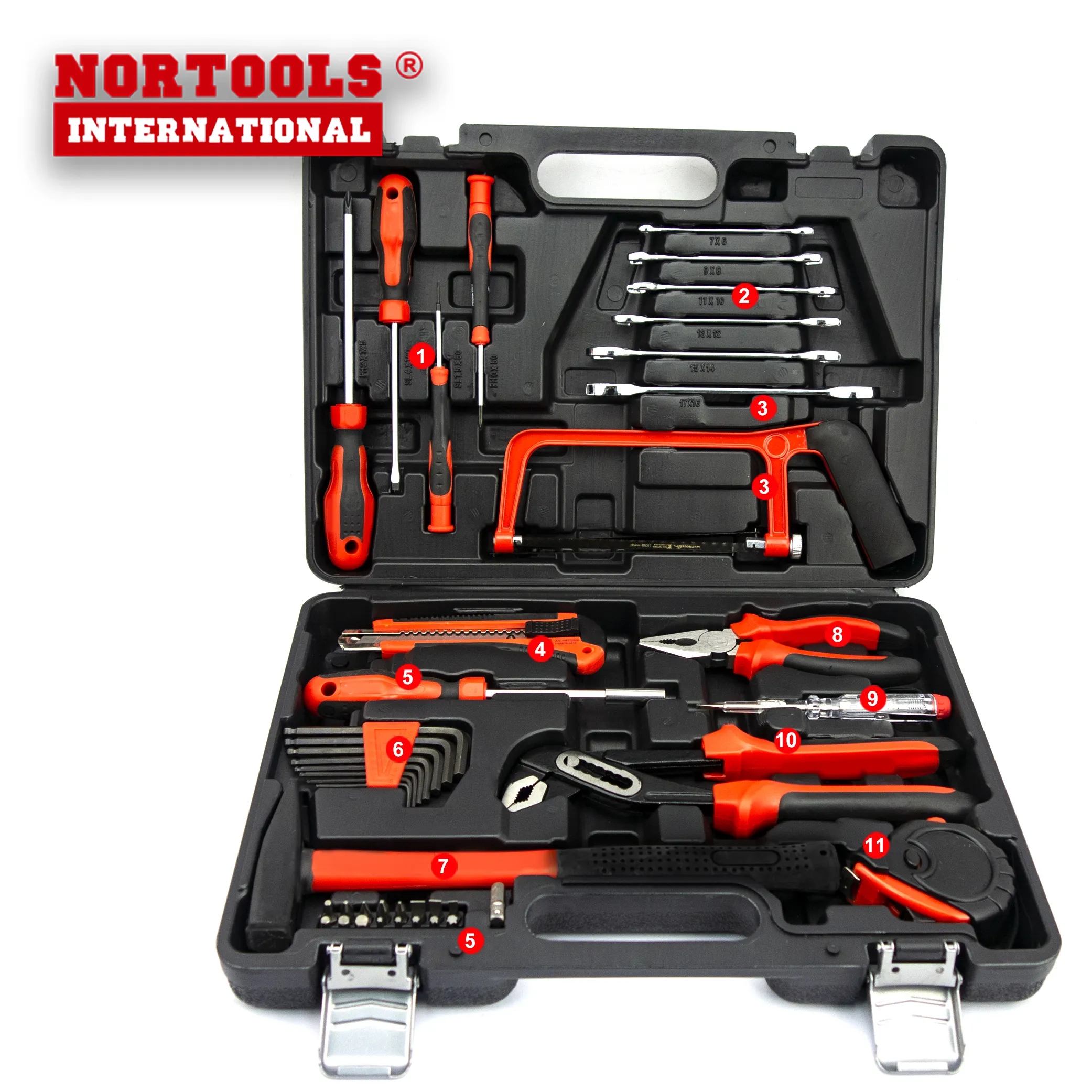 49pcs Hot Sale Plastic Case Hand Tool Set for house repairing With Plastic Box