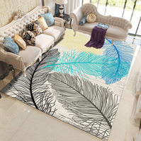 Tapis de salon et chambre à coucher au design moderne, imprimé floral, fabriqué à la machine, à poils longs, antimicrobien, antidérapant, très vendu
