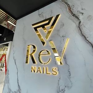 Signalisation lumineuse pour bâtiment, enseigne de façade, enseigne commerciale extérieure, enseigne de devanture de magasin, logo d'entreprise, enseigne en métal miroir 3D rétroéclairée par LED - Product Image 3